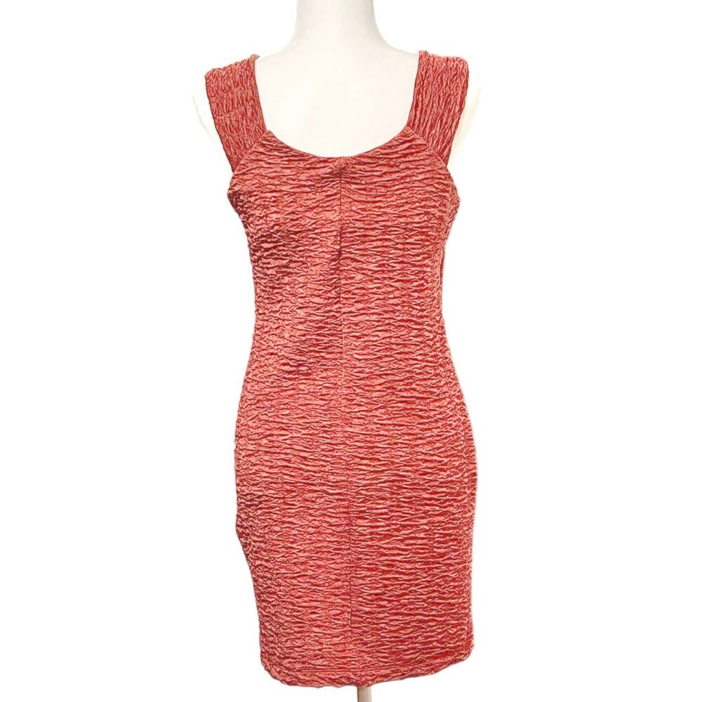 Y2K club wear Poetry bodycon bandage dress. Stretchy crinkle fabric. Sz Large